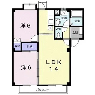 コートピアB【1階】の間取り
