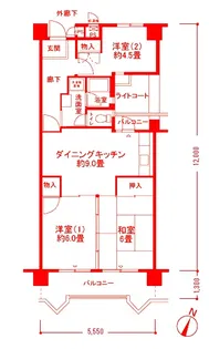 フロール新杉田【4階】の間取り