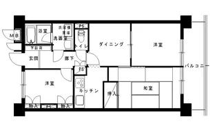 ダイアパレスピュアステージ新前橋【6階】の間取り