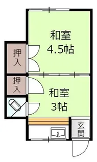 尾本荘【2階】の間取り