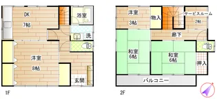 山梨県甲府市東光寺2【一戸建】の間取り