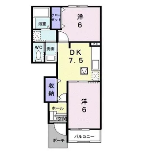 キャトルセゾンB【1階】の間取り