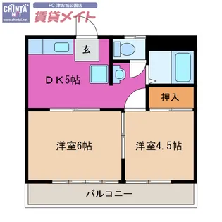 スターハイツ八幡【1階】の間取り