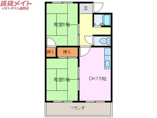 2DKの間取り画像