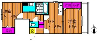 チッタ・デ・国府【2階】の間取り