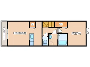 宮崎県都城市妻ケ丘町【アパート】の間取り