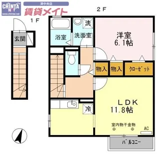 ルミエール・栄【2階】の間取り