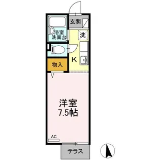 ハイツミナガワII【1階】の間取り