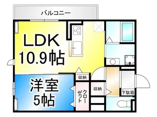 トリシア東和田 W(西)棟【2階】の間取り