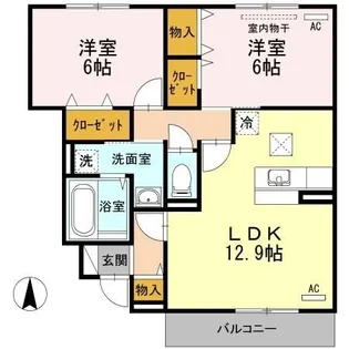 ヴィラージュ A棟【1階】の間取り