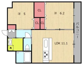 Asteria祇園【6階】の間取り