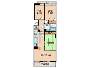 鳥見パ-クマンション三番街南棟【12階】の間取り
