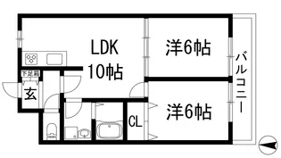 ユーコート宝塚【3階】の間取り