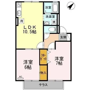 コンフォート緑ヶ丘【1階】の間取り