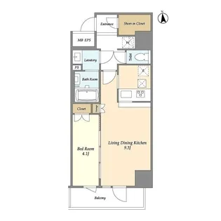 東京都千代田区東神田2【マンション】の間取り