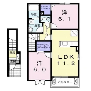 広島県福山市駅家町大字万能倉【アパート】の間取り