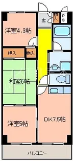 ブランシェ高安【5階】の間取り