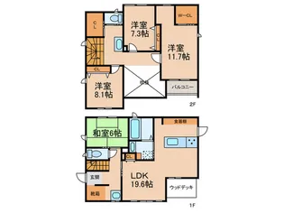 滋賀県大津市青山4【一戸建】の間取り