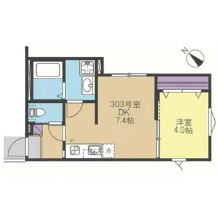 神奈川県横浜市神奈川区三ツ沢西町【アパート】の間取り