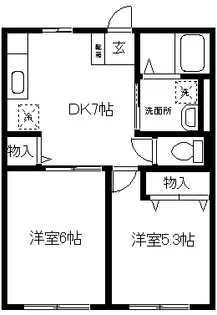 ブリーズ三浦A【2階】の間取り