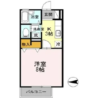 サンハイツ小中島 E【1階】の間取り