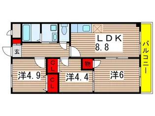 ルミエル稲毛【4階】の間取り