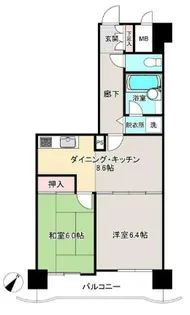 ライオンズマンション二軒茶屋【5階】の間取り