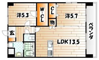 ザ・ヒルズ戸畑【6階】の間取り