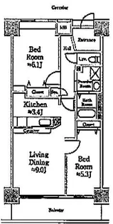 コーポレートヨコハマポートサイド【10階】の間取り
