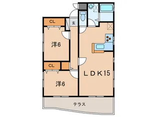 竹内コ-ト【1階】の間取り