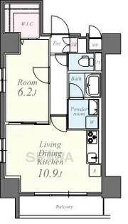 コンパル汐留【9階】の間取り