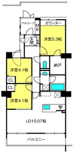 セレーノ大宮 E棟【4階】の間取り
