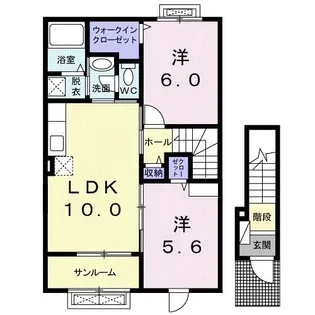 グランディールB【2階】の間取り