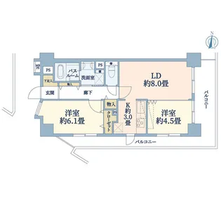 ライオンズプラザ湘南藤沢【6階】の間取り