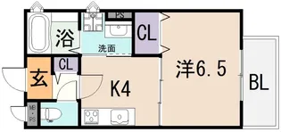 ロータス長瀬【1階】の間取り
