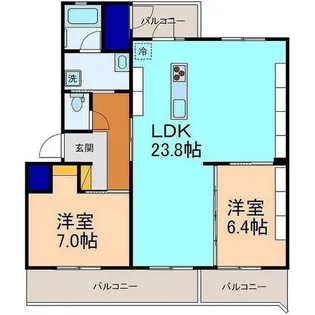 アクアルーチェ犬島【2階】の間取り