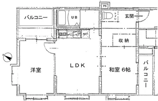 生麦マンション/2026年2月リフォーム/駅7分、2面バルコニー角部屋【4階】の間取り