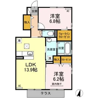 ディアコート佐土原II【1階】の間取り