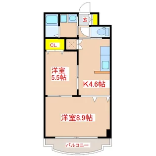 エクセラントメゾン与次郎 II【3階】の間取り