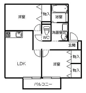アドラブールフカヤツ【1階】の間取り