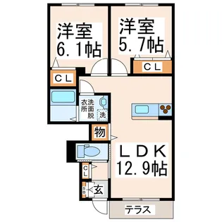 アリアガーデン【1階】の間取り