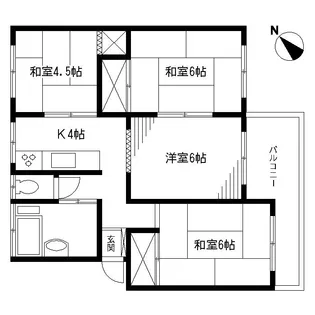 南長津田団地19号棟【2階】の間取り