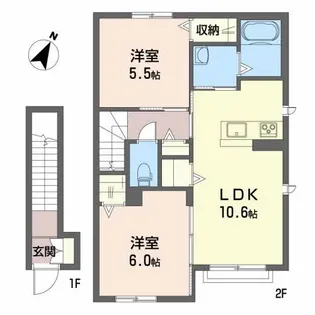 シャーメゾン クレスト【2階】の間取り