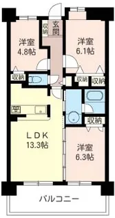 ウエストヴァレィー壱番館【6階】の間取り