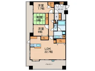 アーバンパレス春日一の谷LAKEAVENUE【6階】の間取り