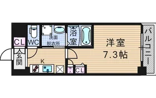 エスリード難波WEST【7階】の間取り