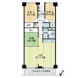 長町サンハイツC棟【7階】の間取り