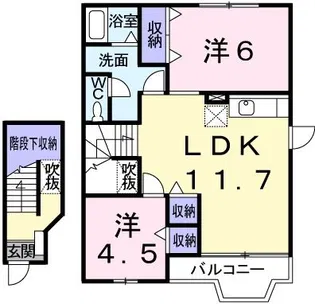 シャン・ド・フルール【2階】の間取り