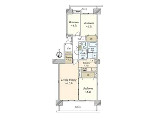 パークシティ鳥見B棟【11階】の間取り