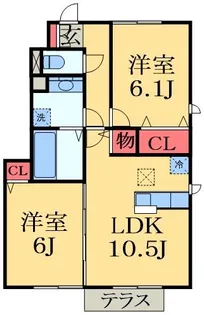 アヴニールB【1階】の間取り